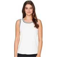 Maiouri Sleeveless Woven Pullover Top w/ Trim Femei