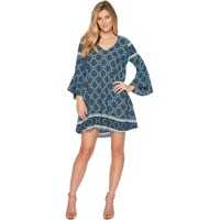 Rochii casual 1561 Border Print Bell Sleeve Dress Femei