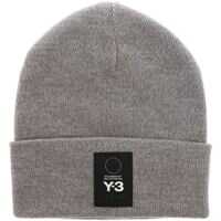 Palarii Grey Merino Wool Logo Beanie Barbati