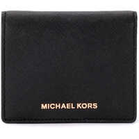Portofele Black Saffiano Leather Card Holder Femei