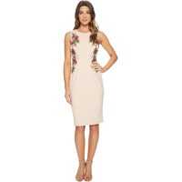 Rochii elegante Knit Crepe Embroidered Sheath Femei