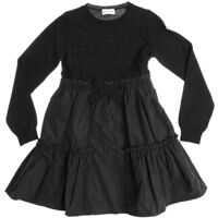 Rochii Black Virgin Wool Dress With Flounced Skirt Fete