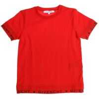 Tricouri Red T-Shirt With Branded Edges Baieti
