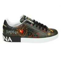 Tenisi & Adidasi Dolce & Gabbana Army Green Nappa Portofino Sneakers