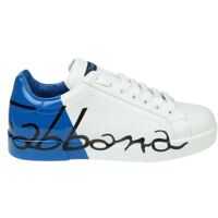 Tenisi & Adidasi Dolce & Gabbana White And Blue Leather Portofino Sneakers