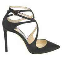 Pantofi cu toc Black Glittery Leather Lancer 100 Pumps Femei