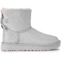 Ghete & Cizme UGG Mini Bailey Bow Glitter And Silver Sheepskin Ankle Boots