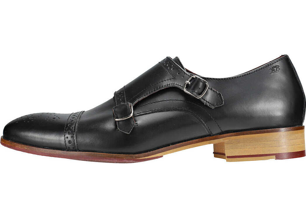 London Brogues Wister Monk Shoes In Black Black