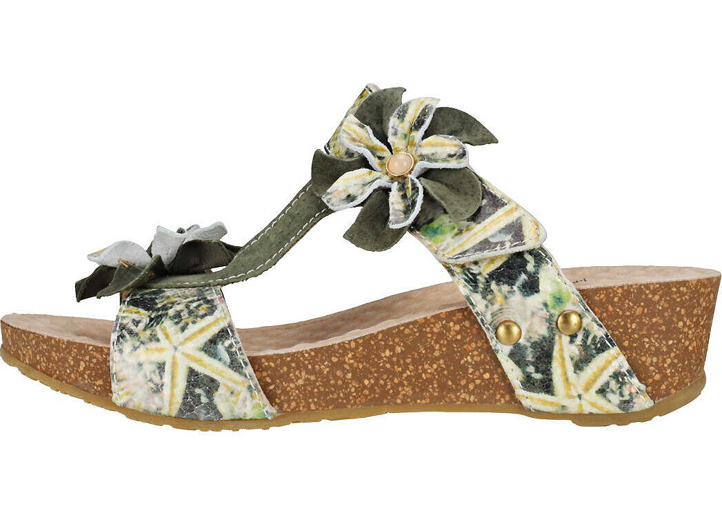 Laura Vita Bingo 05 Sandals In Khaki Green