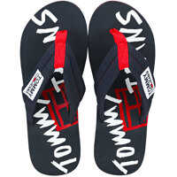 Slapi Tj Graphic Print Beach Sandal Flip Flops In Midnight Navy Barbati