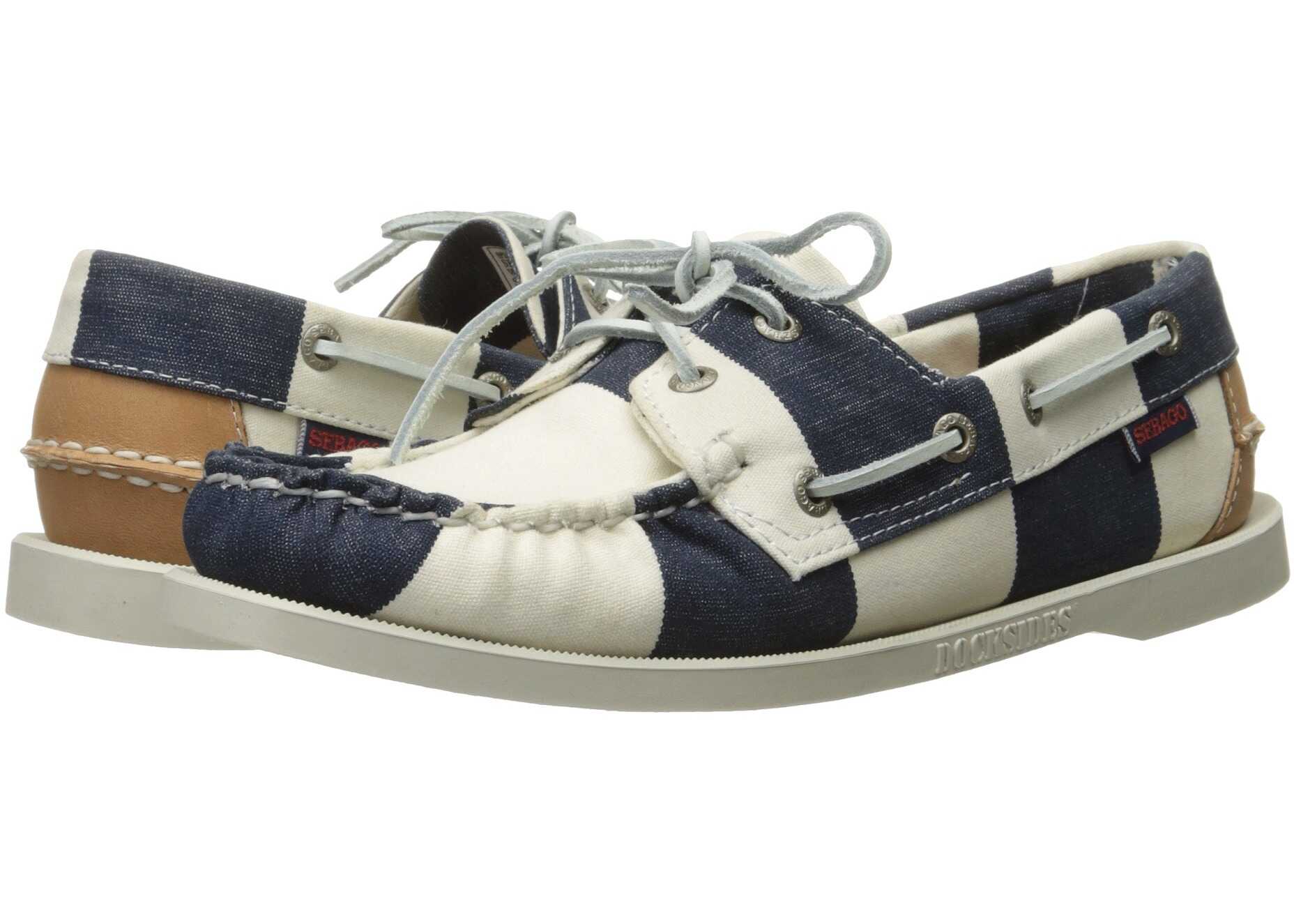 Sebago Spinnaker* Navy/White Striped Canvas