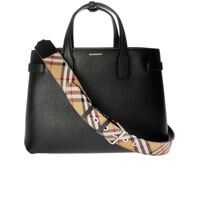 Genti de Mana Burberry Black Banner Tote Leather Bag