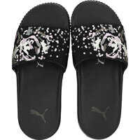 Slapi Platform Digital Embroidery Slide In Black Multicolour Femei