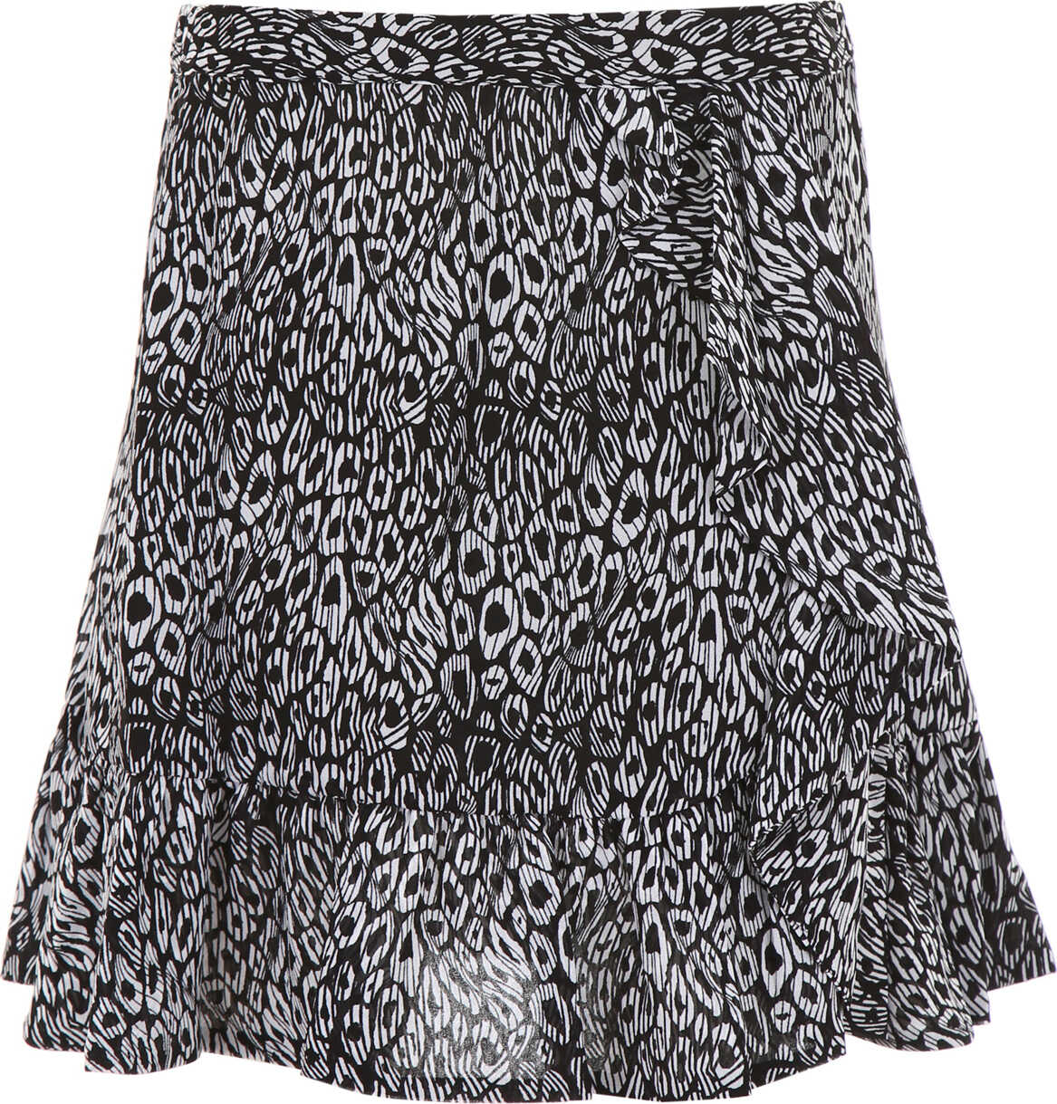 Michael Kors Ruffled Mini Skirt BLACK WHITE