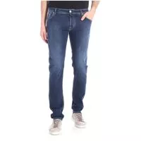 Blugi Blue Jeans With Gray And Green Stitching Barbati