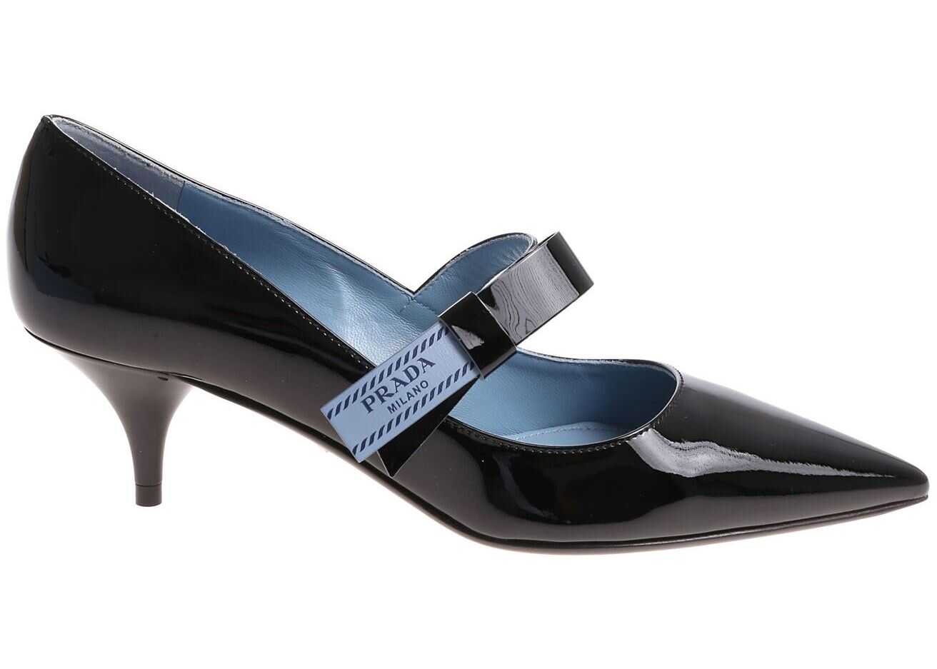 Pantof Prada Black Pointy Pumps With Bow Black