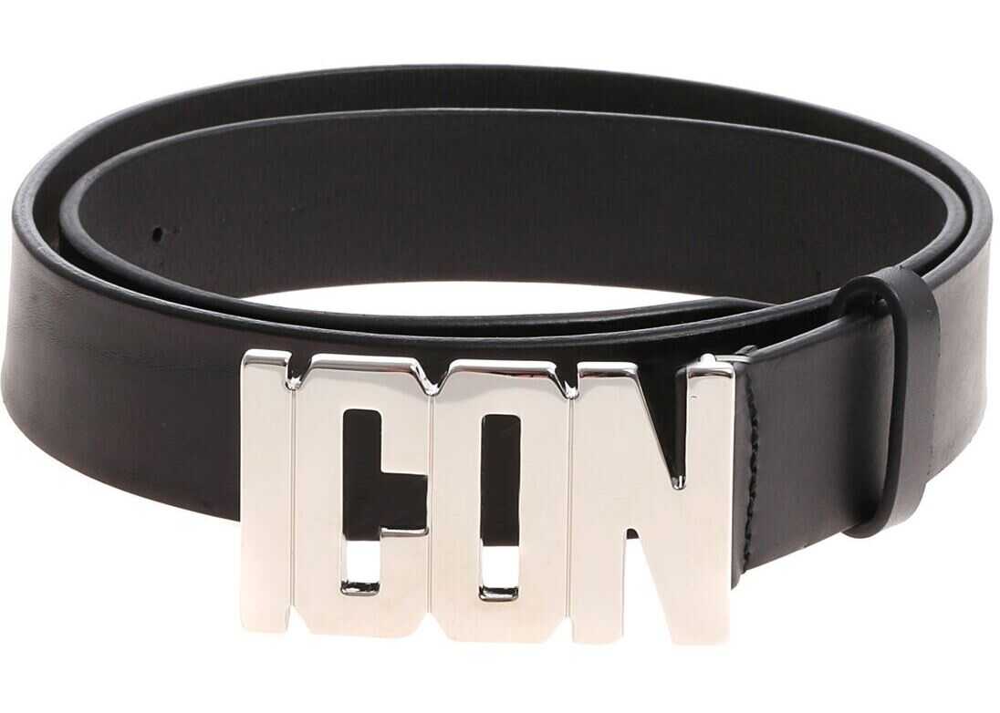 DSQUARED2 Icon Black Leather Belt Black