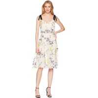 Rochii Embroidered Mesh Blouson Midi with Self Tie Shoulder Femei