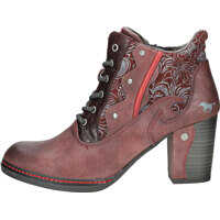 Botine Side Zip Heel Shoe Ankle Boots In Burgundy Femei