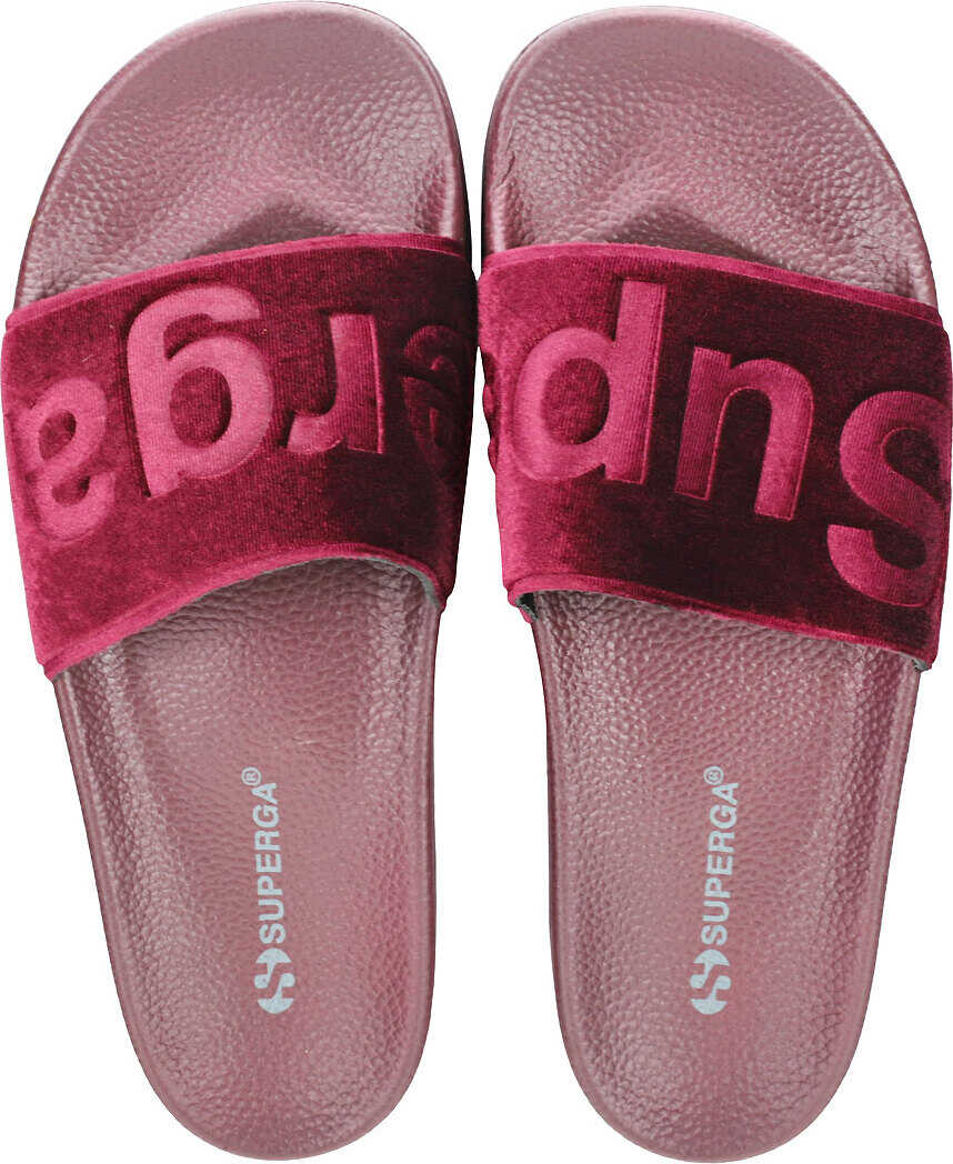 Superga 1908 Velvet Slide In Burgundy Red