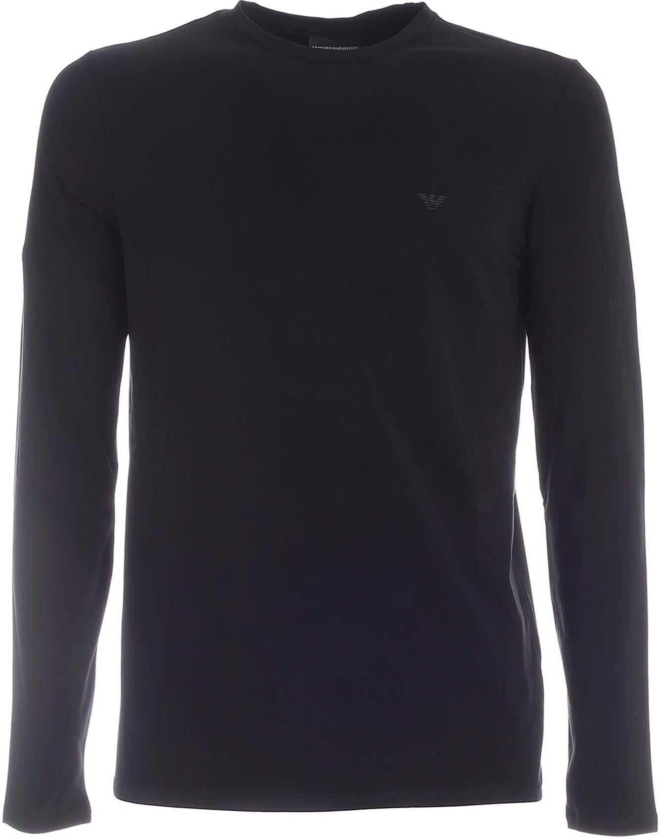 Emporio Armani Black Long-Sleeved T-Shirt With Logo Black