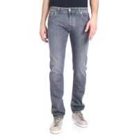 Blugi Grey Jeans With Brown Logo Barbati
