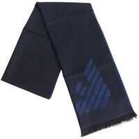 Esarfe Blue Wool Blend Scarf With Logo Barbati