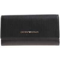 Portofele Black Eco-Leather Wallet With Golden Logo Femei