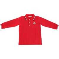 Tricouri Polo Red Long-Sleeved Polo Shirt With Logo Baieti