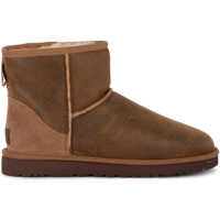 Ghete & Cizme Classic Mini Bomber Brown Sheepskin And Suede Ankle Boots Barbati