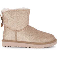 Ghete & Cizme UGG Mini Bailey Bow Sheepskin And Golden Glitter Ankle Boots