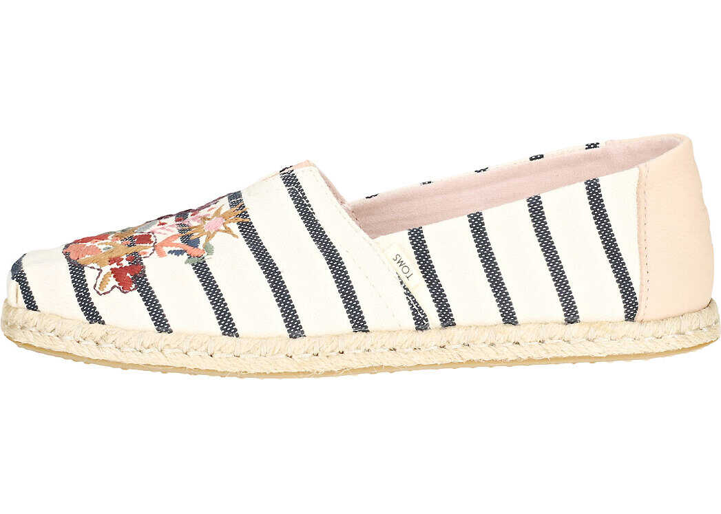 TOMS Classic Floral Embroidery Slip On In Multicolour Multi-Colour