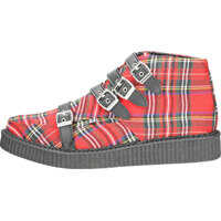Ghete T.u.k Pointed Creeper 4 Straps Unisex Boots In Red Tartan Barbati