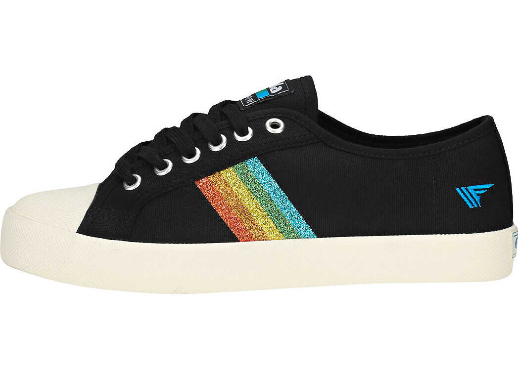Gola Coaster Rainbow Glitter Trainers In Black Multicolour Black