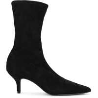 Botine Ramone Black Elastic Suede Ankle Boots Femei