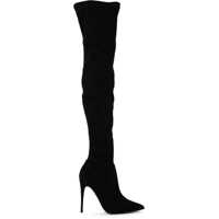 Ghete & Cizme Steve Madden Dade Black Elastic Suede Boots