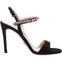 Sandale Black Sandals With Crystals Femei