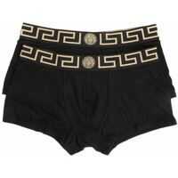 Lenjerie Intima Black Trunks Set With Golden Embroidery Barbati