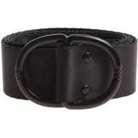 Curele Black Belt With White Logo Embroidery Barbati