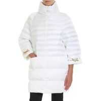 Geci de Puf White Overfit Quilted Jacket Femei