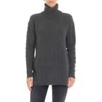 Pulovere casual Anthracite Color Flared Turtleneck Femei