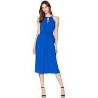 Salopete Satin Back Cropped Jumpsuit with Keyhole Femei