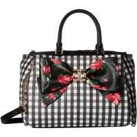 Genti de Mana Betsey Johnson Gingham Style Bow Satchel