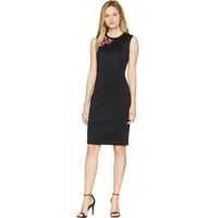 Rochii Calvin Klein Scuba Sheath Dress with Embroidery Detail on Bodice CD8M73DG