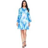 Rochii Calvin Klein Brush Stroke Print Long Sleeve Dress with Smocking Detail CD8H26