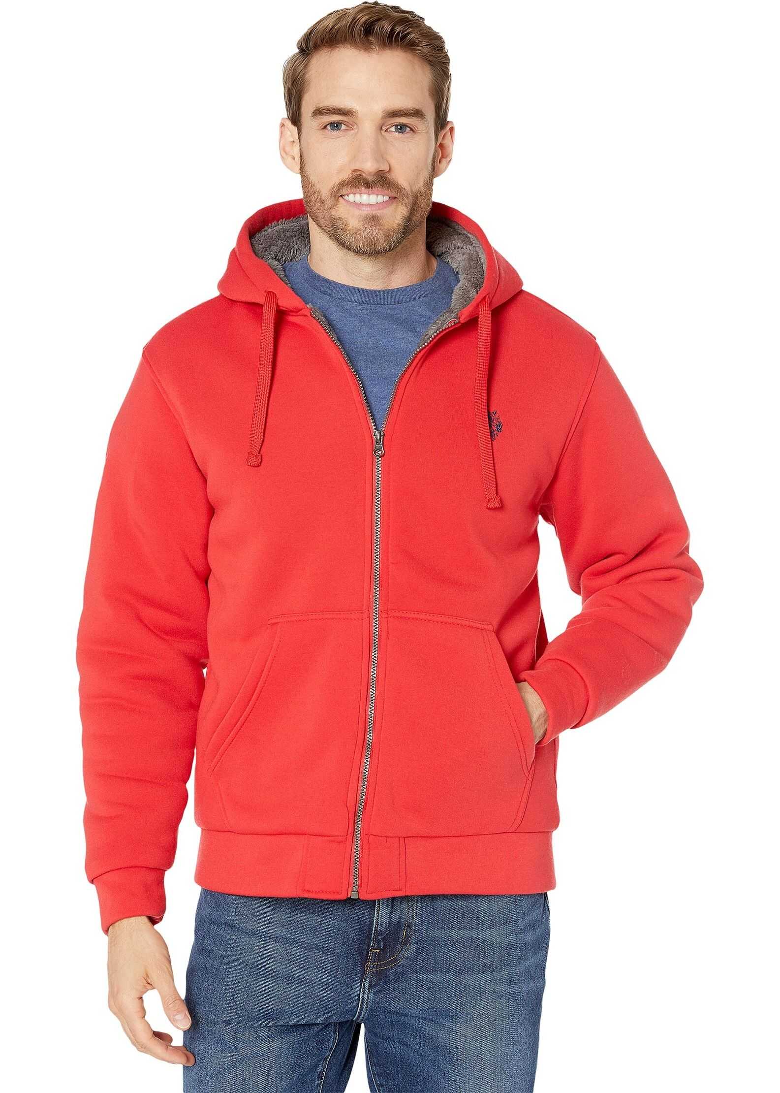 Bluza U.S. POLO ASSN. Solid Lined Fleece Engine Red