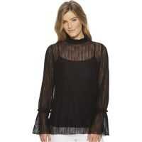 Bluze Black Lace Blouse with Flare Sleeves* Femei