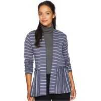 Pulovere Stripe Peplum Cardigan Femei