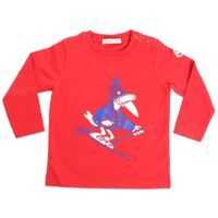 Tricouri Red T-Shirt With Blue And White Rubber Print Baieti
