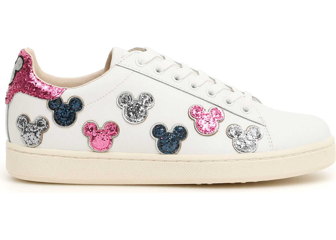 MoA Leather And Glitter Disney Sneakers WHITE MULTI